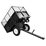 Tidyard Gartenwagen Rasentraktor-Anhänger Rasentraktoren Gartenanhänger 153 x 77 x 103 cm,300 kg,Transportwagen Bollerwagen Handwagen Strandwagen,Seitenwände abklappbar und nach hinten kippbar,Stahl - 7