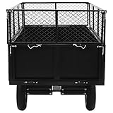 Tidyard Gartenwagen Rasentraktor-Anhänger Rasentraktoren Gartenanhänger 153 x 77 x 103 cm,300 kg,Transportwagen Bollerwagen Handwagen Strandwagen,Seitenwände abklappbar und nach hinten kippbar,Stahl - 5